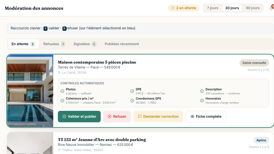 Modération assistée par contrôles automatiques