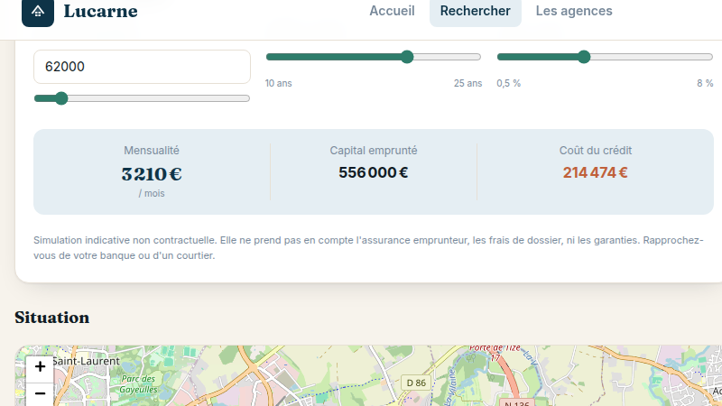 Simulateur de prêt intégré
