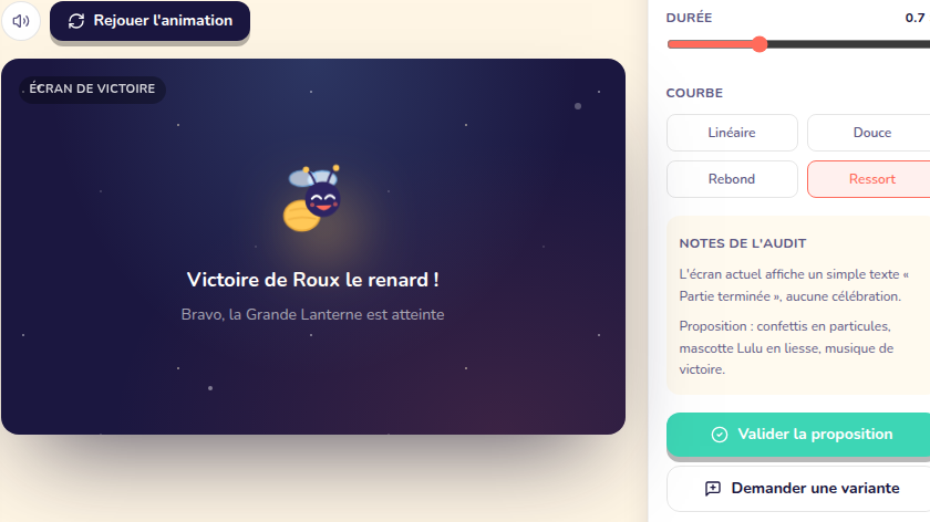 Un écran de victoire qui célèbre enfin