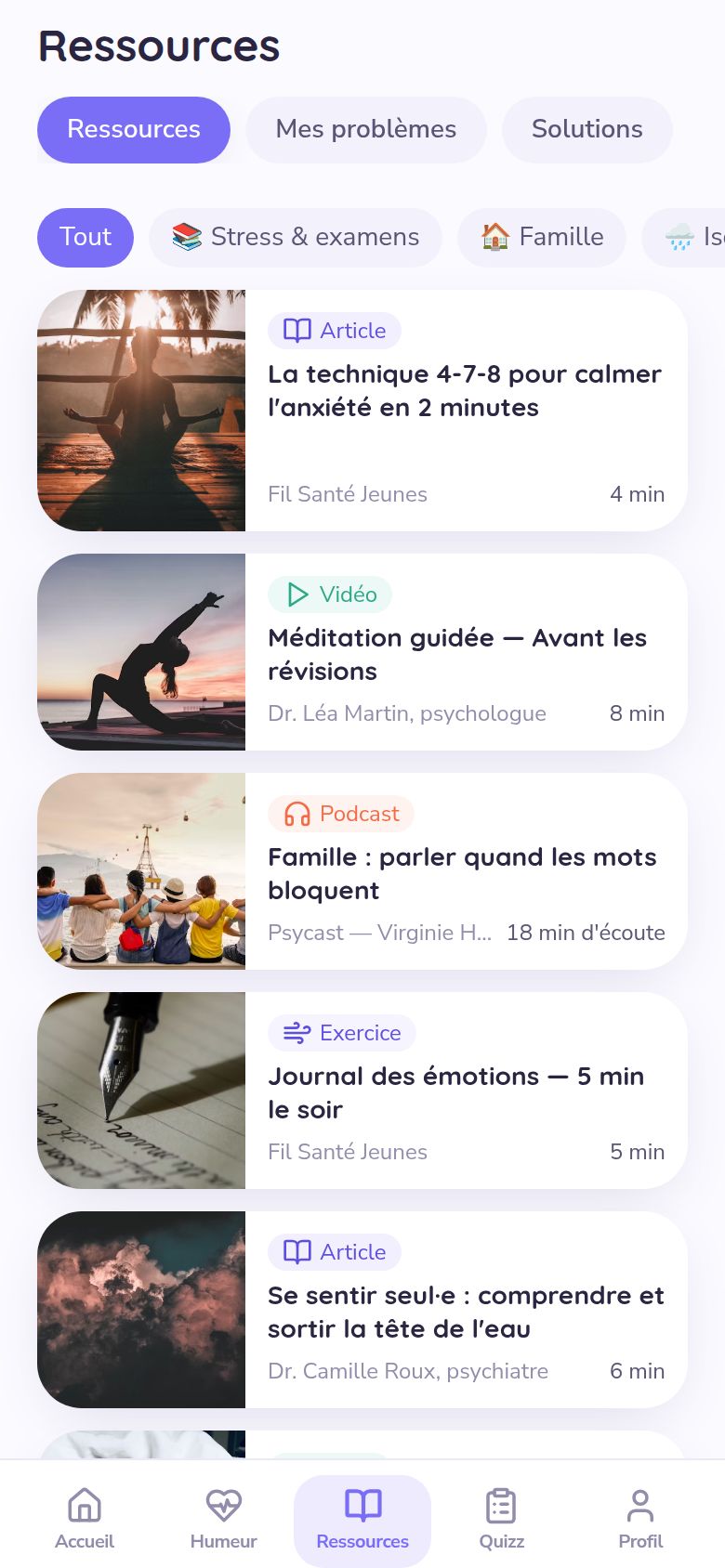 Ressources par thème : articles, podcasts, vidéos