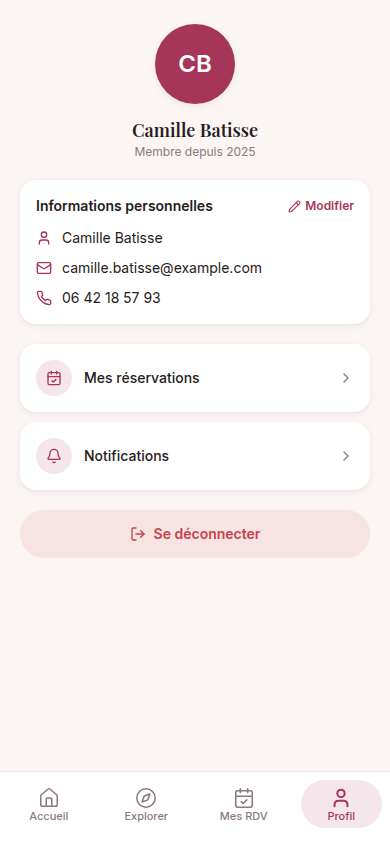 Profil client et informations personnelles