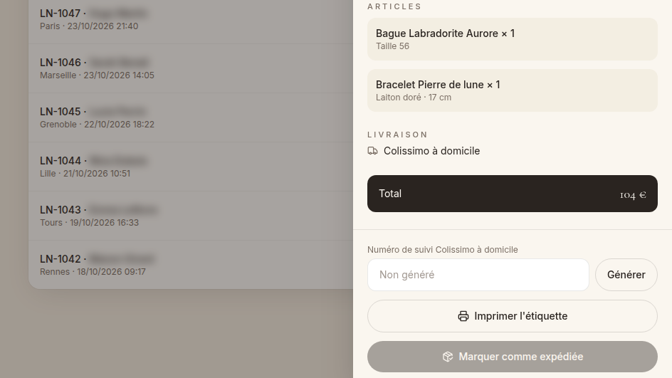 Suivi de commande guidé
