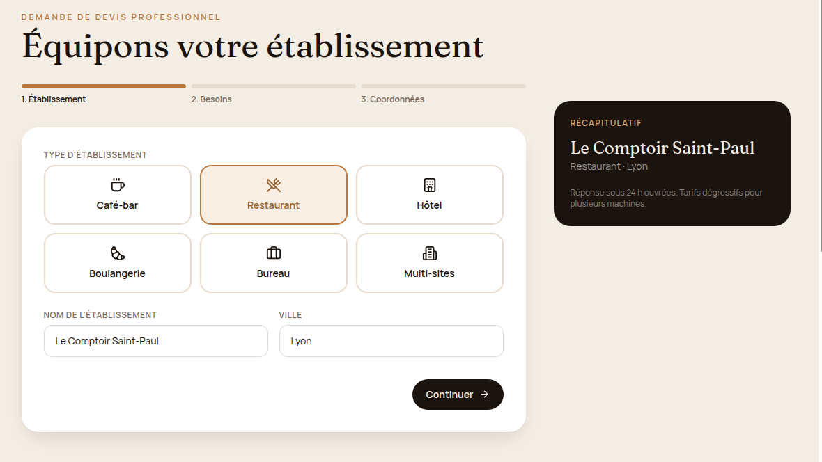 Devis qualifié en 3 étapes