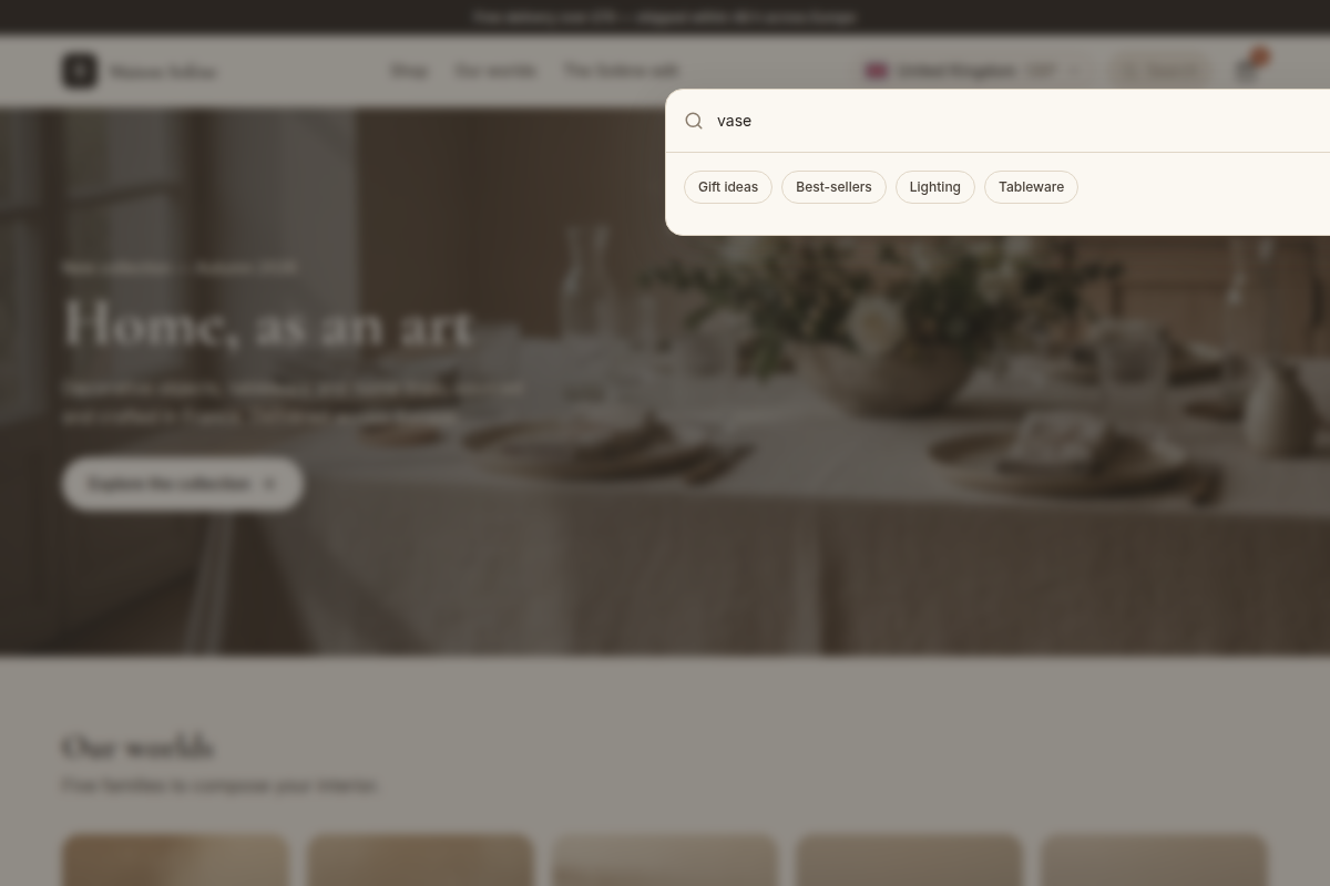 Recherche instantanée dans le catalogue