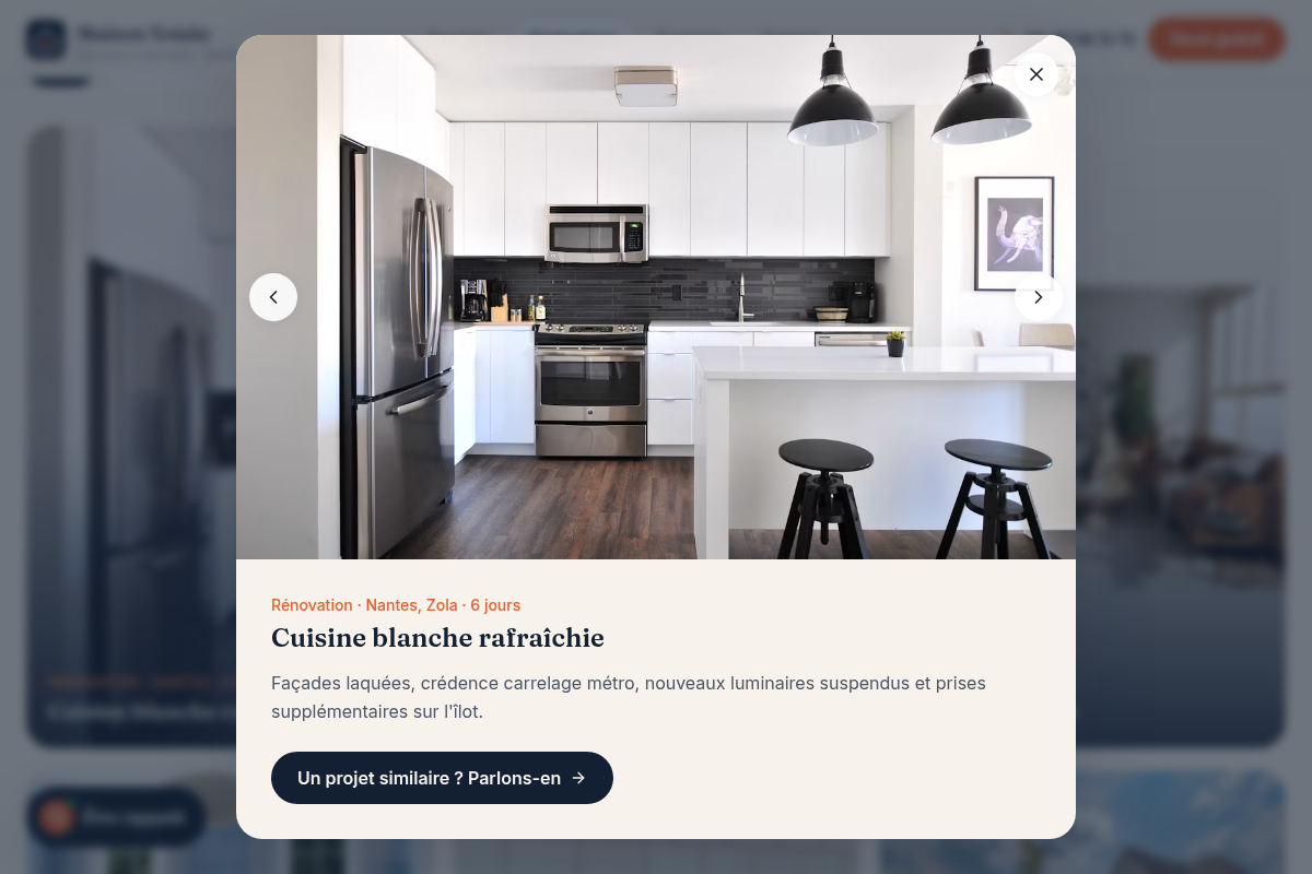 Fiche chantier en lightbox
