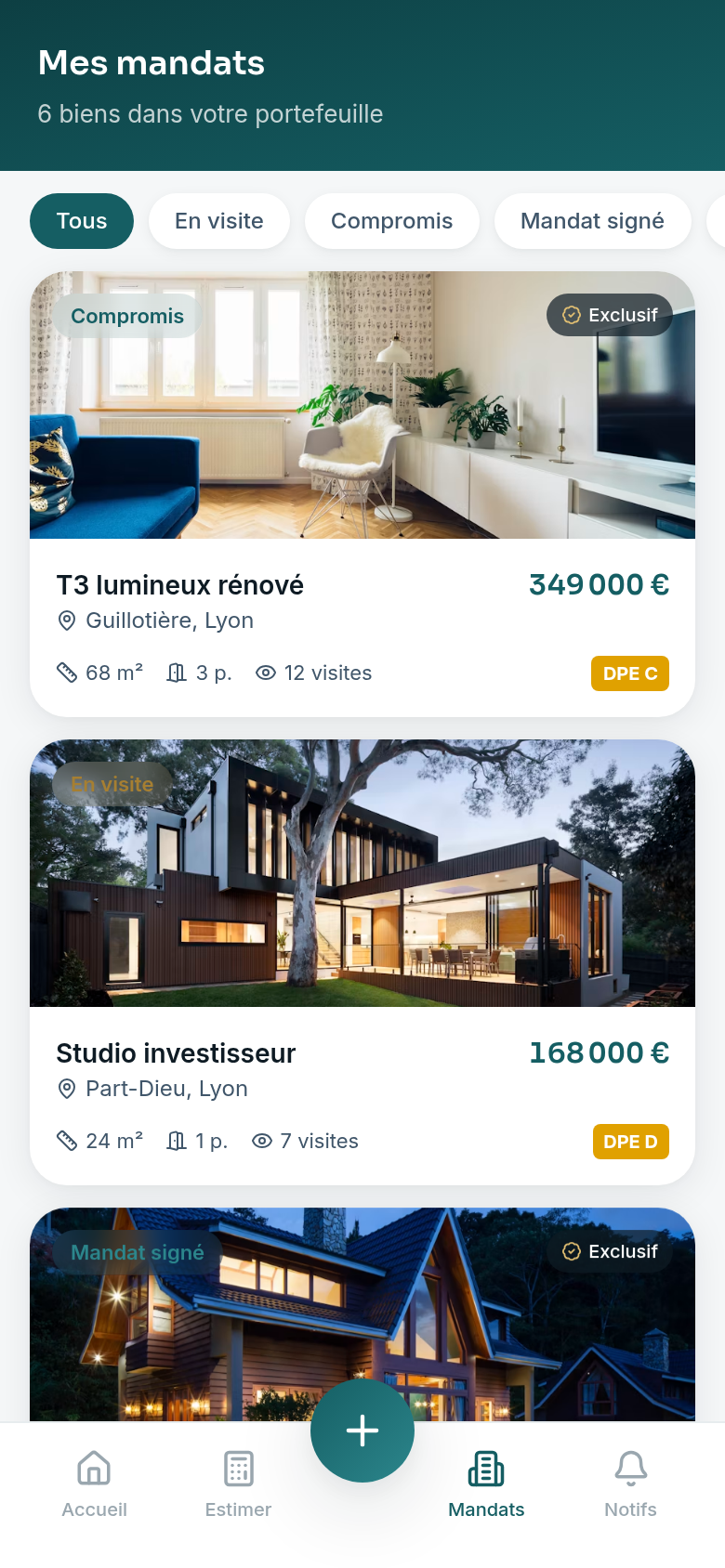 Portefeuille de biens terrain