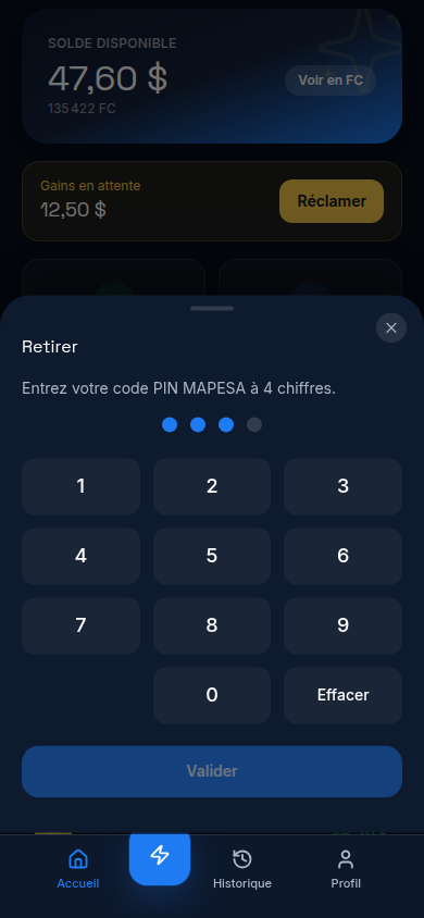 Retrait Airtel Money sécurisé par PIN