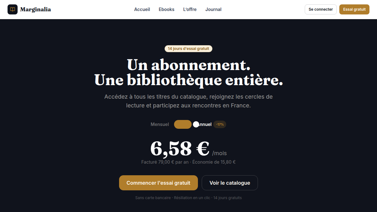 Essai gratuit avant le premier prélèvement