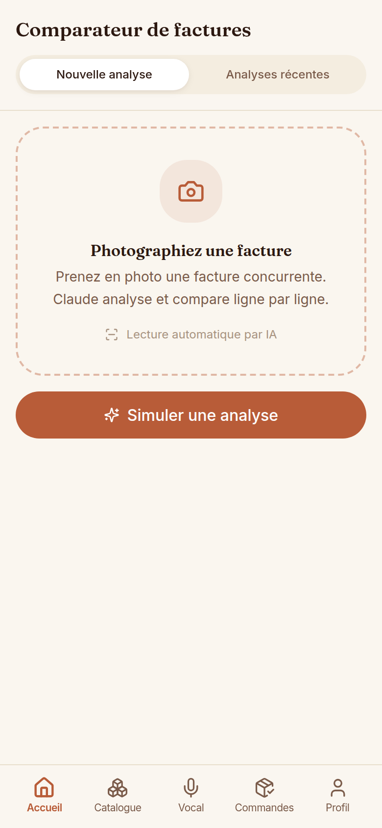 Comparateur de factures par photo