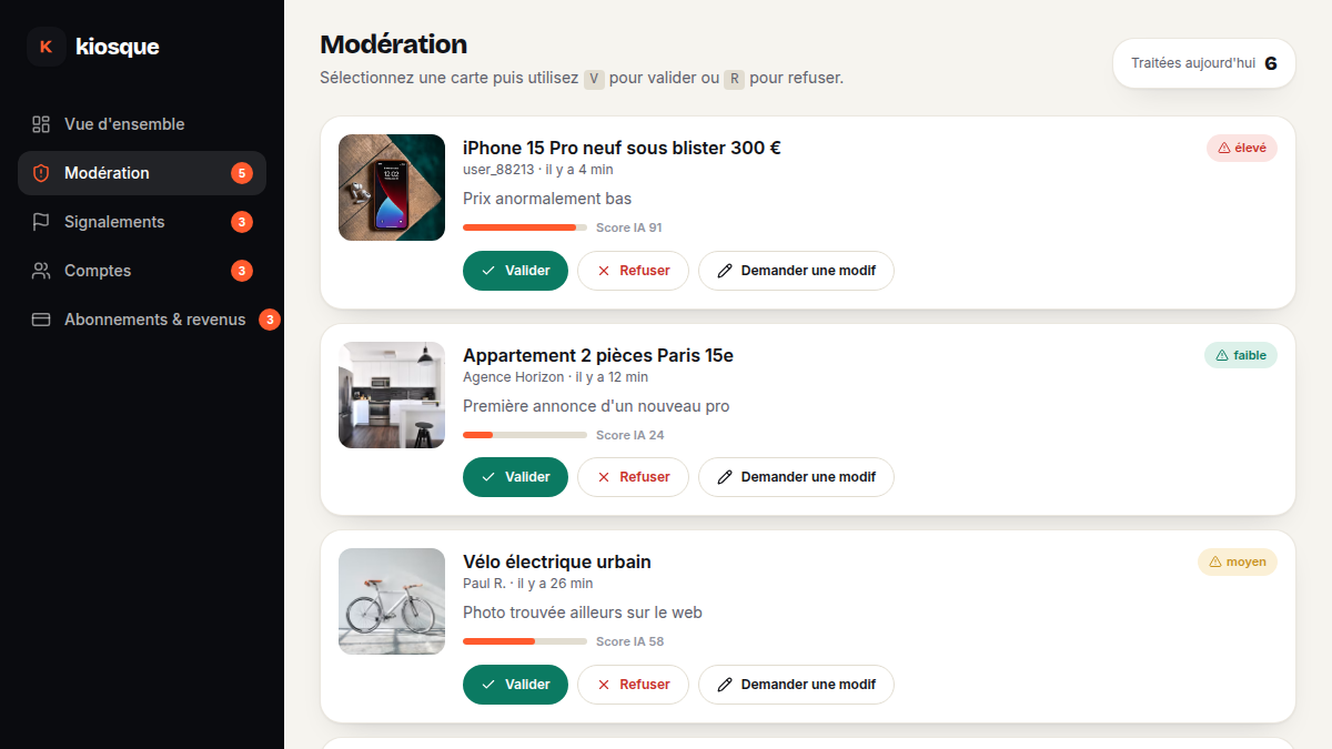 Score de risque automatique