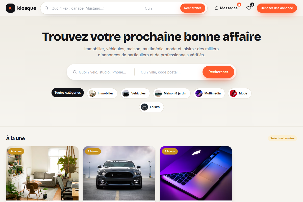 Recherche et catalogue d'annonces