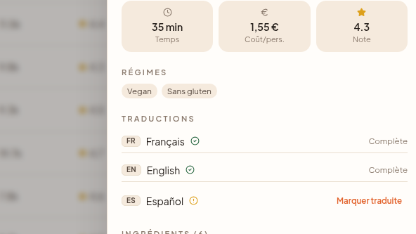 Codes de langue en texte, pas en emoji