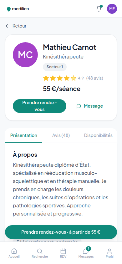 Fiche praticien : avis, tarifs, actes