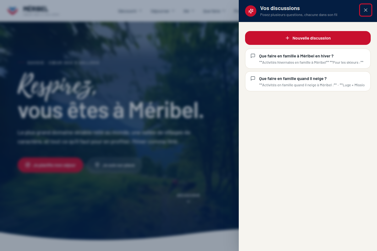 Conseiller de séjour IA intégré au site