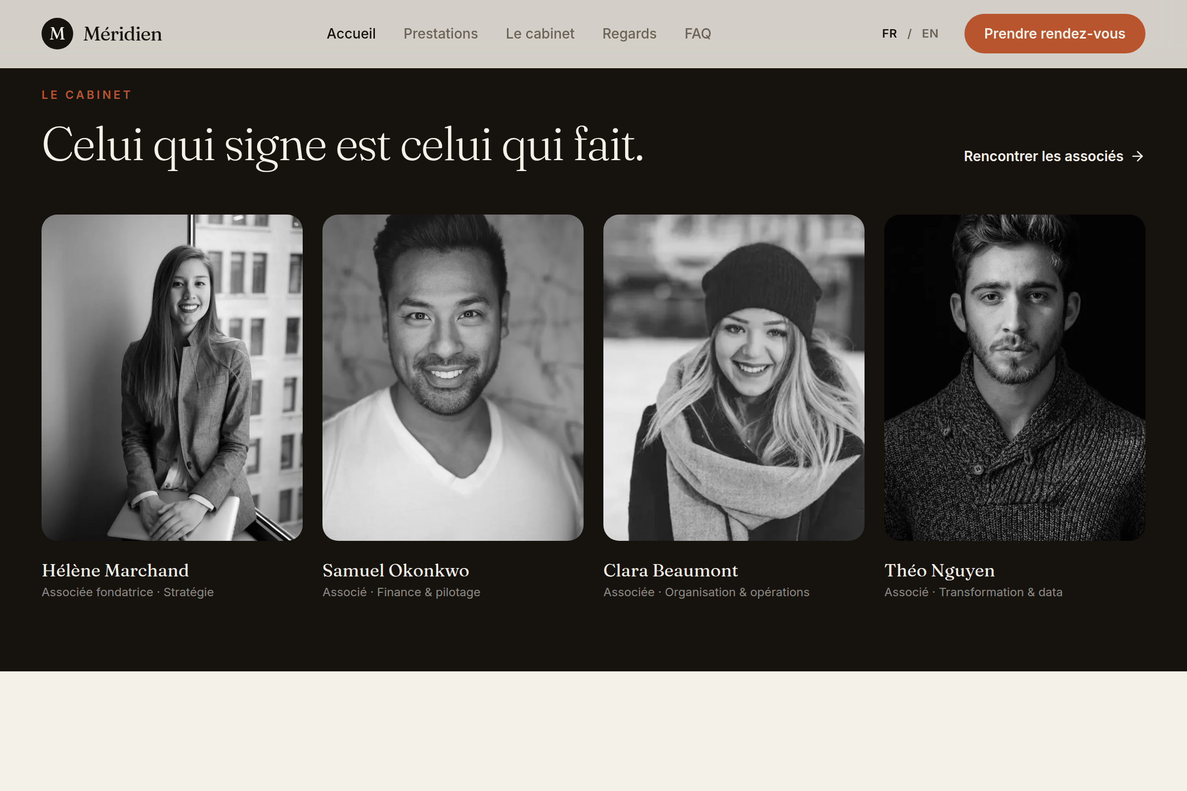 Les associés qui signent les missions