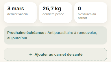 Une échéance de santé devient un rappel