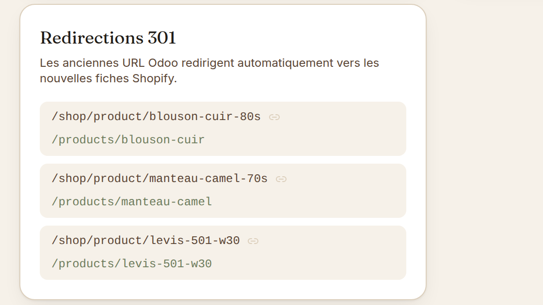 Redirections 301 automatiques