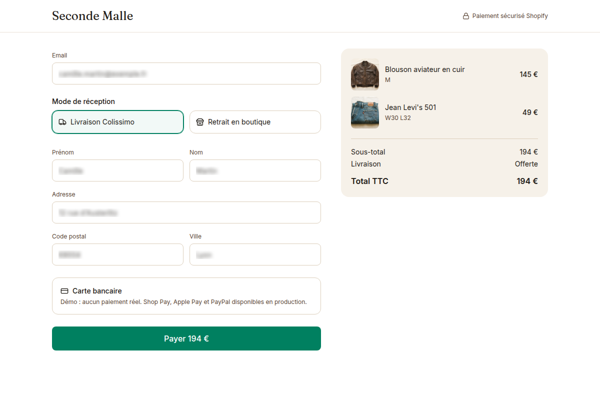 Commande et paiement