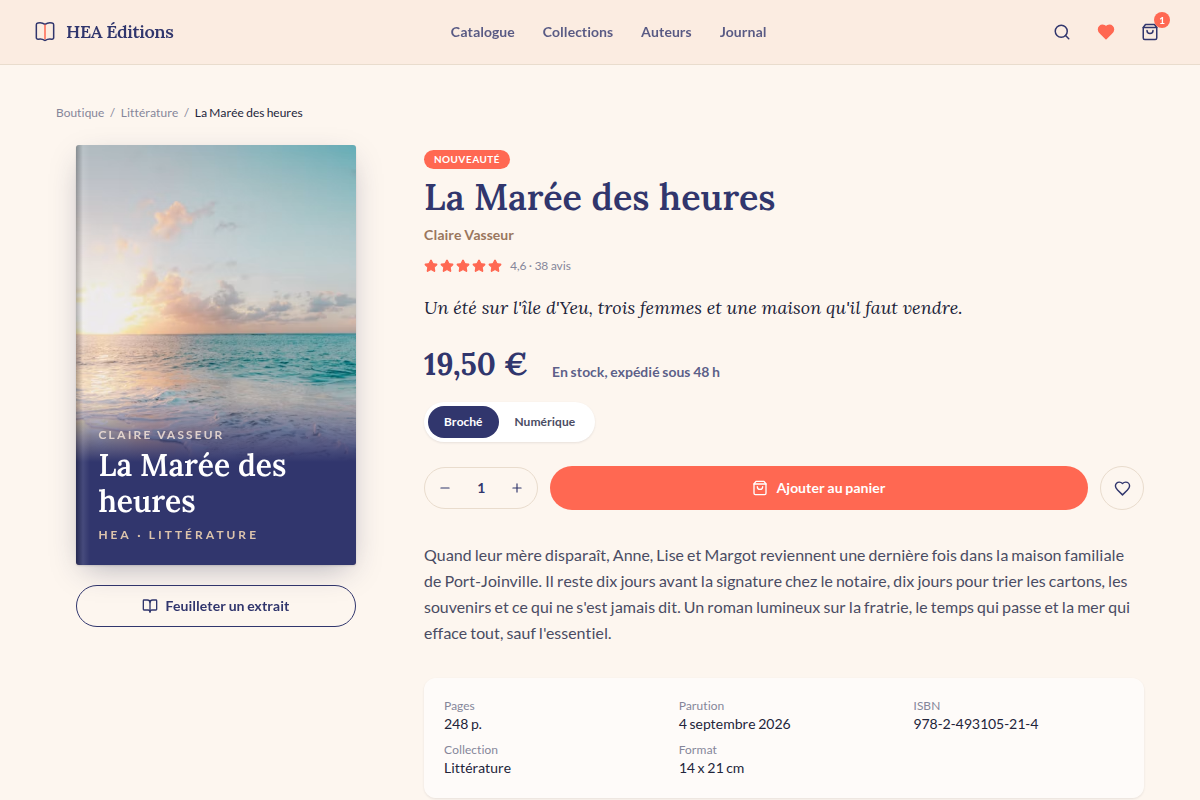 Fiche livre : prix, stock et infos éditoriales
