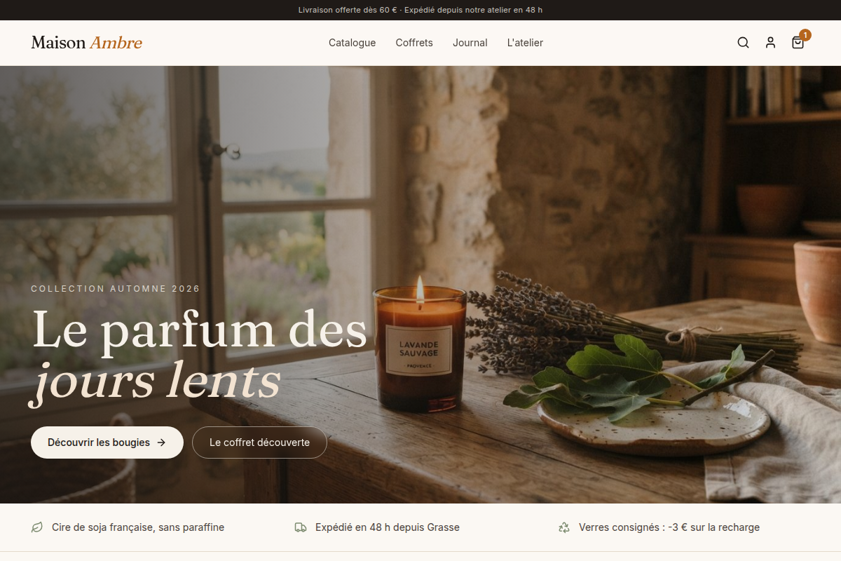 Accueil de la boutique Maison Ambre