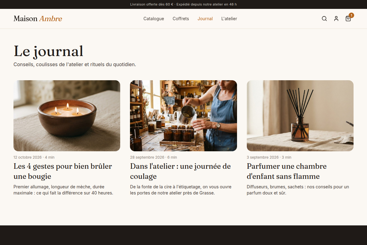 Journal de l'atelier