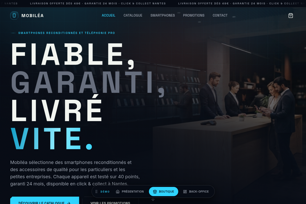 Accueil de la boutique