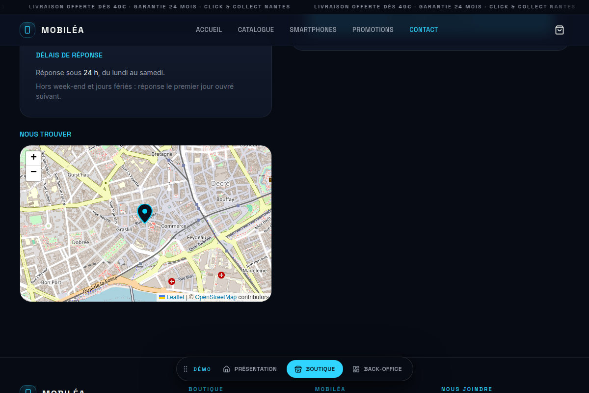 Contact et carte du point de vente