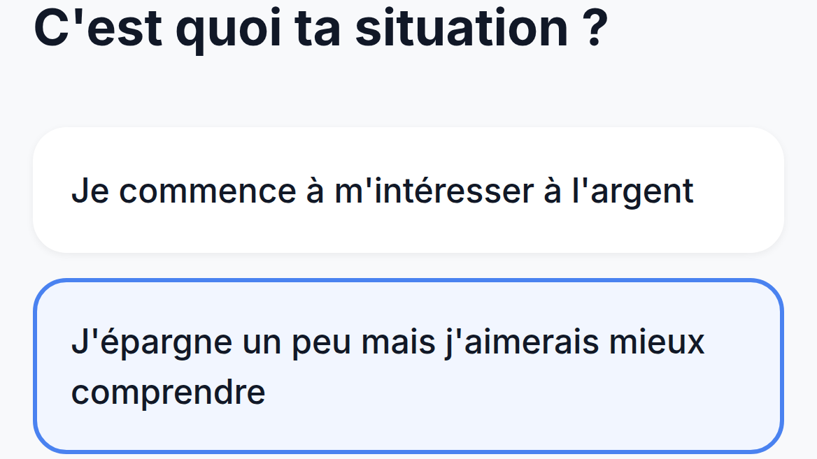 Un onboarding qui pose le profil