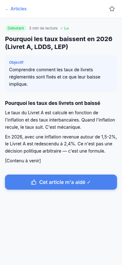 Article : lecture courte et claire