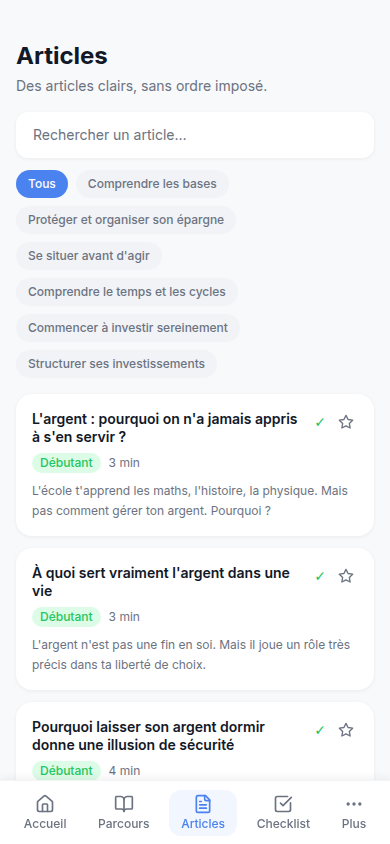 Tous les articles, filtrés par module