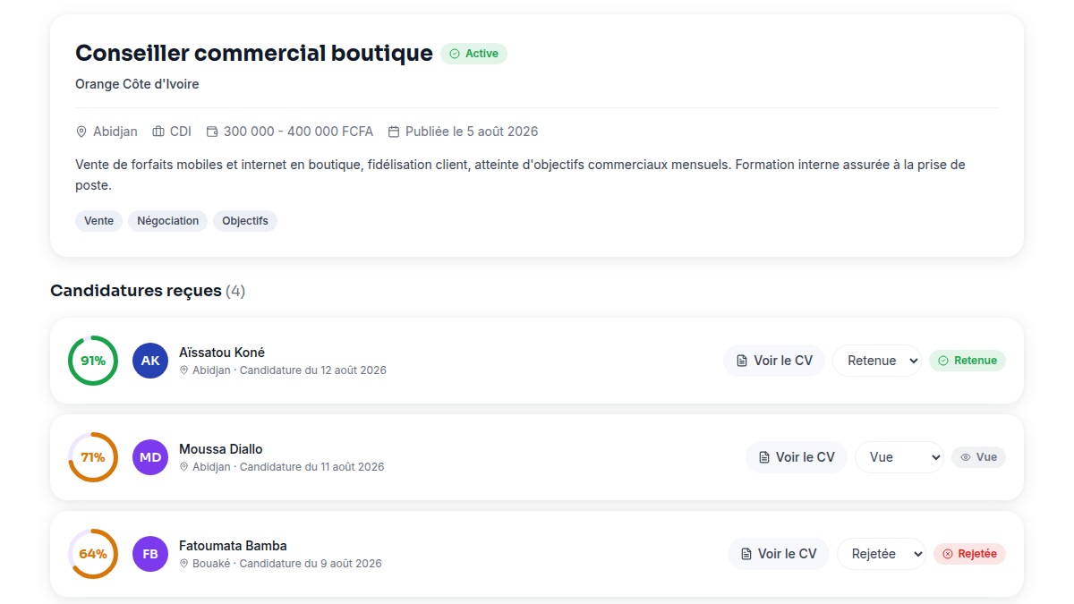 Score de matching en un coup d'œil