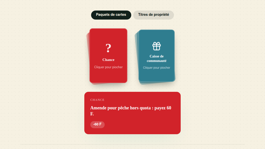 Un tirage de cartes animé
