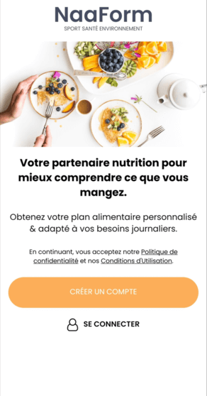 Écran d'accueil et connexion