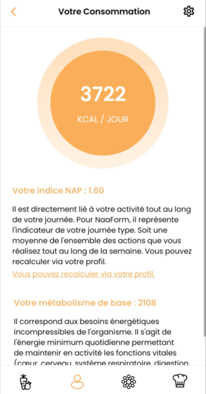 Bilan de consommation et indice NAP