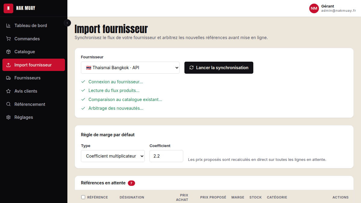 Arbitrage marge fournisseur