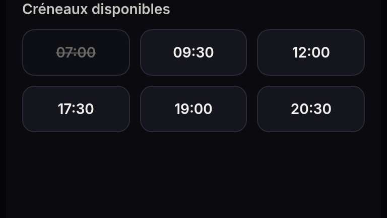 Réserver en trois taps