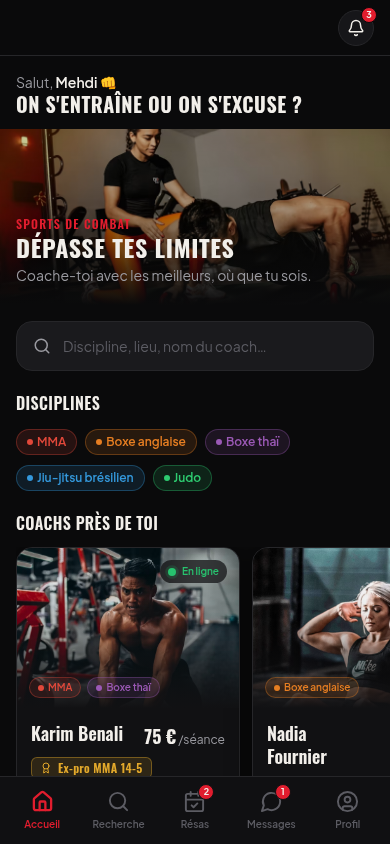Accueil et coachs près de toi