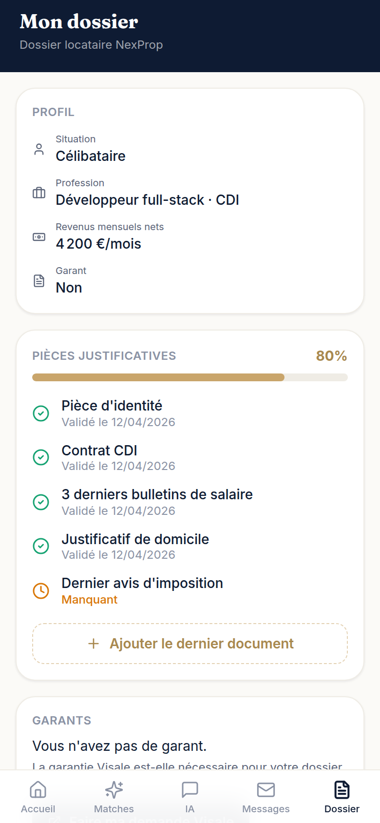 Dossier locataire centralisé