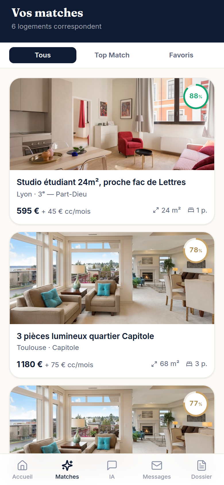 Côté locataire : logements scorés