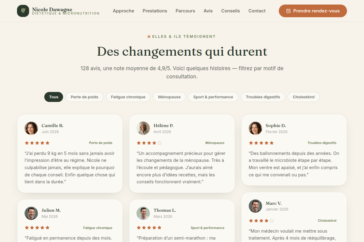 Témoignages et motifs de consultation