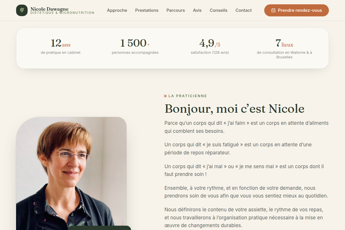 Présentation de la praticienne et de son parcours