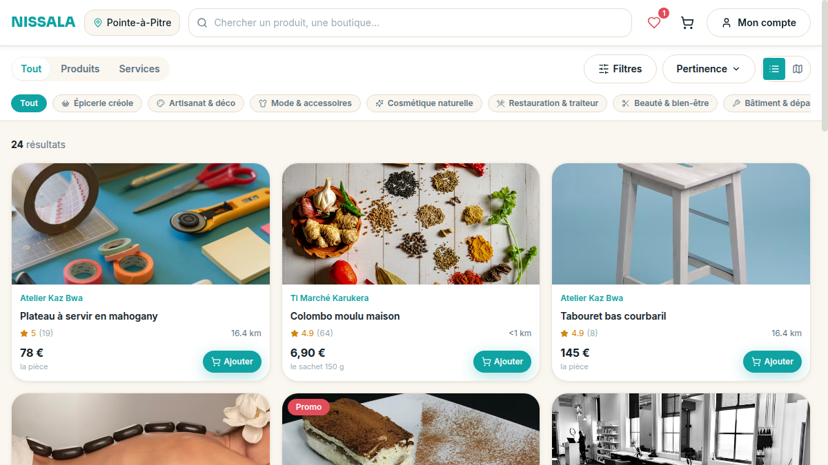 Recherche par catégorie et proximité