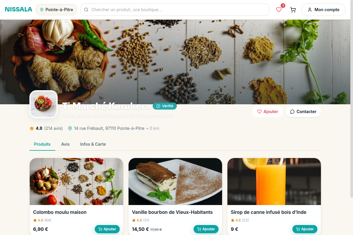 Fiche boutique Ti Marché Karukera, épicerie créole