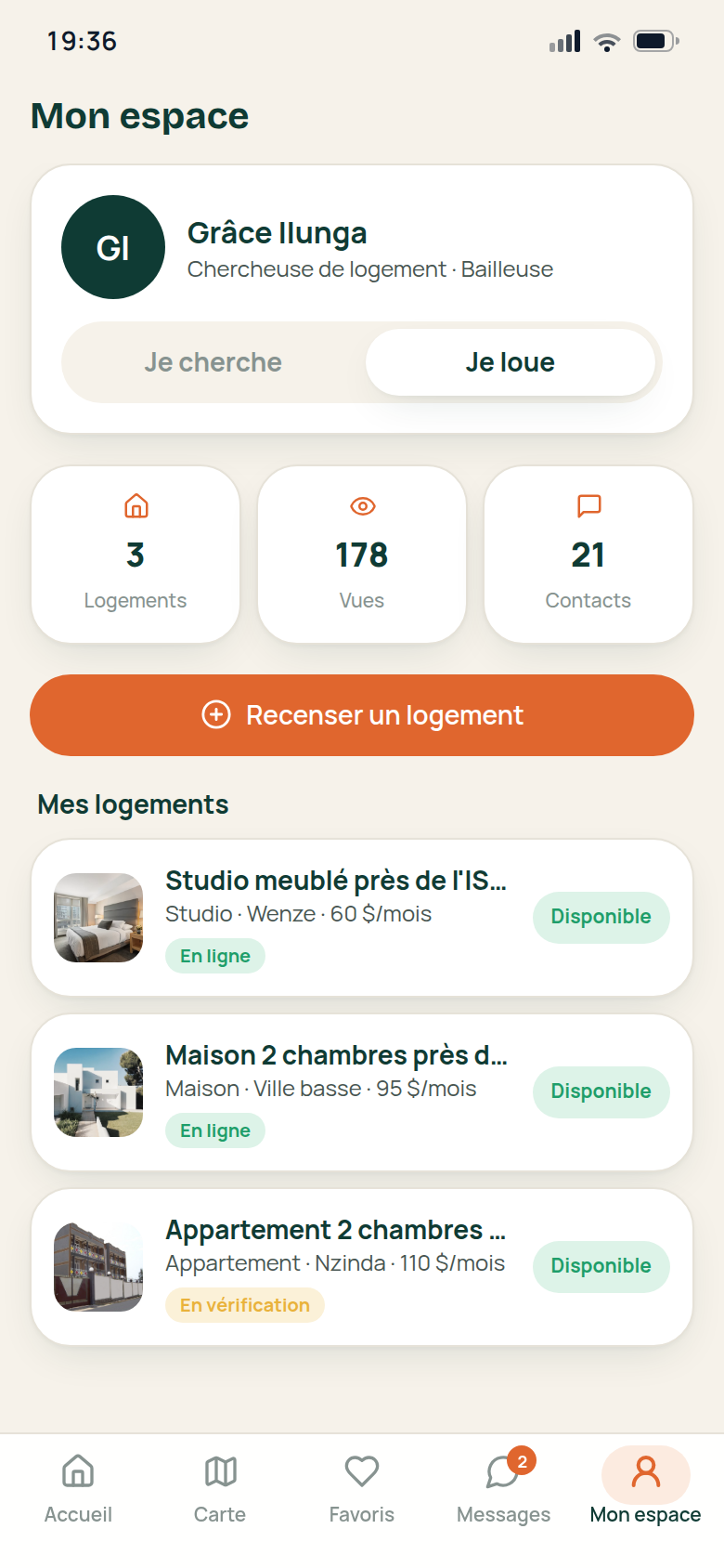 Suivi des logements recensés et de leurs vues