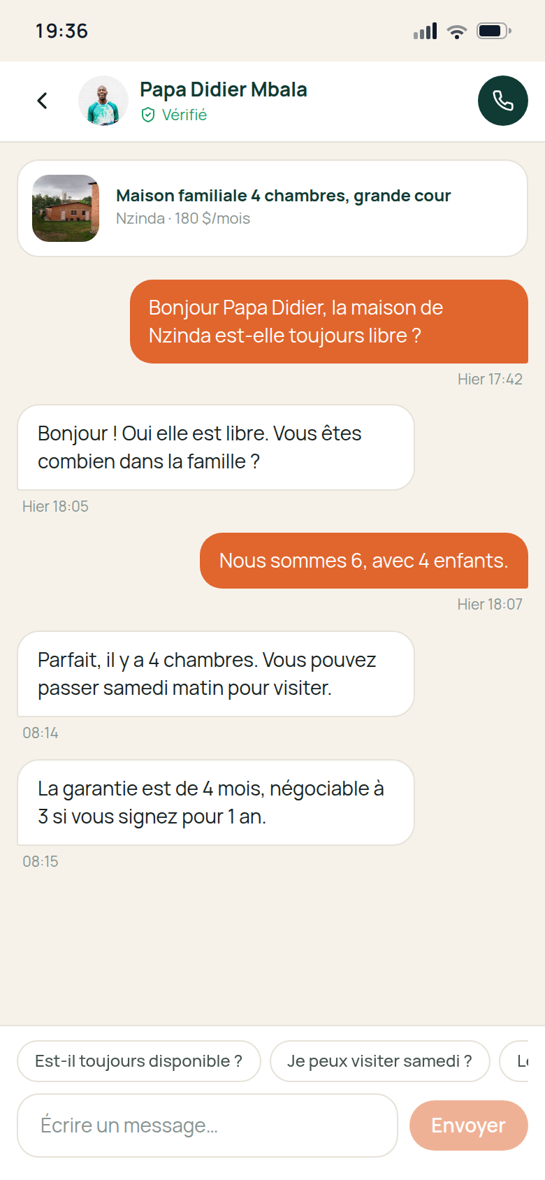 Conversation avec le bailleur