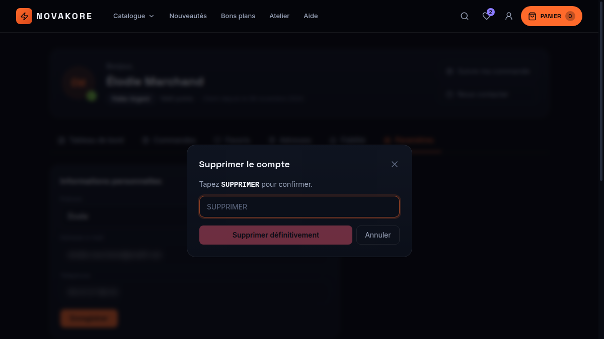Double confirmation avant suppression