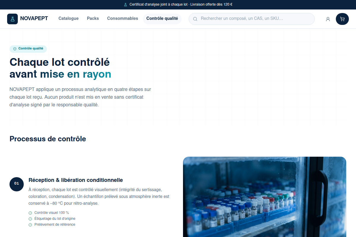 Processus de contrôle qualité par lot