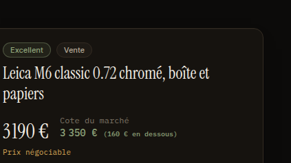 Cote de marché en direct