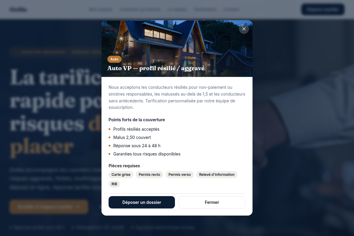 Détail d'un risque : avantages et pièces requises