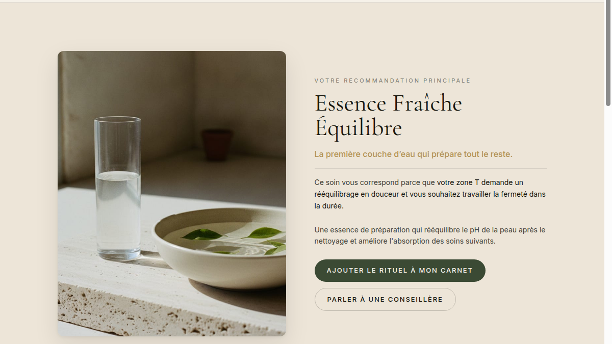 Diagnostic de peau qui personnalise la recommandation
